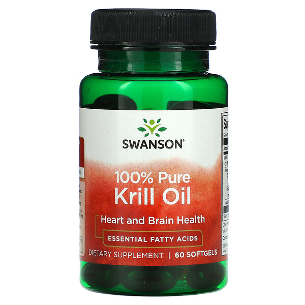 Swanson, 100% Pure Krill Oil, 60 Softgels 1 Swanson, 100% Pure Krill Oil, 60 Softgels