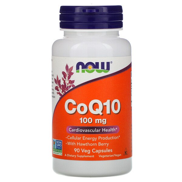 NOW Foods, CoQ10 with Hawthorn Berry, 100 mg, 90 Veg Capsules 1 NOW Foods, CoQ10 with Hawthorn Berry, 100 mg, 90 Veg Capsules