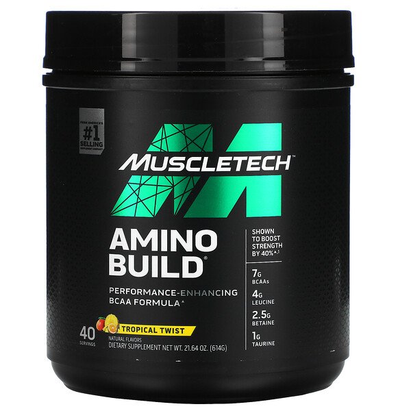 Muscletech, Amino Build, Tropical Twist, 21 Muscletech, Amino Build, Tropical Twist, 21.64 oz (614 g)