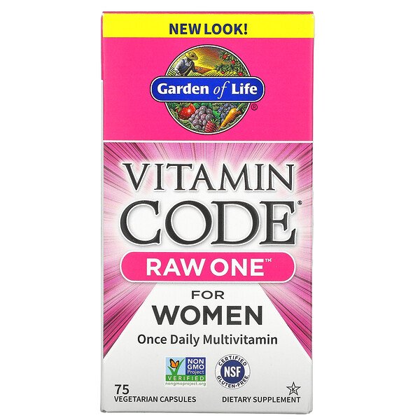 Garden of Life, Vitamin Code, RAW One, Once Daily Multivitamin for Women, 75 Vegetarian Capsules 1 Garden of Life, Vitamin Code, RAW One, Once Daily Multivitamin for Women, 75 Vegetarian Capsules