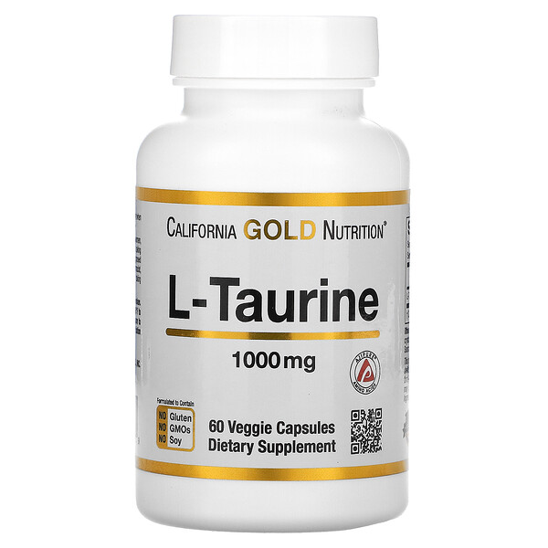 California Gold Nutrition, L-Taurine, AjiPure, 1,000 mg, 60 Veggie Capsules