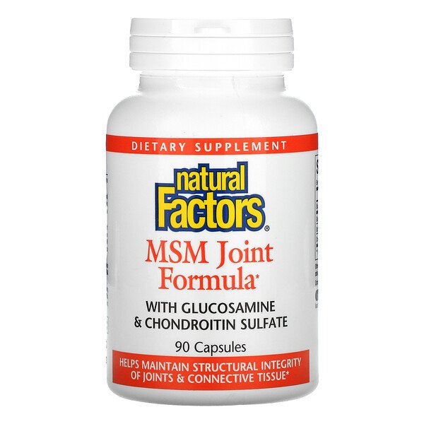 Natural Factors, MSM Joint Formula with Glucosamine & Chondroitin Sulfate, 90 Capsules 1 Natural Factors, MSM Joint Formula with Glucosamine & Chondroitin Sulfate, 90 Capsules
