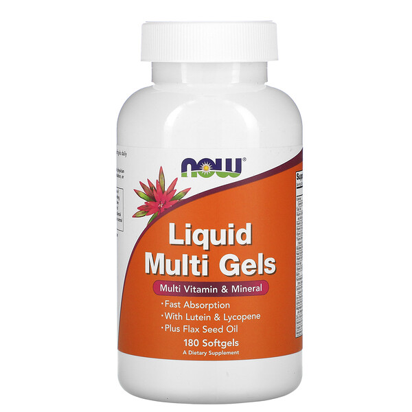 NOW Foods, Liquid Multi Gels, 180 Softgels 1 NOW Foods, Liquid Multi Gels, 180 Softgels